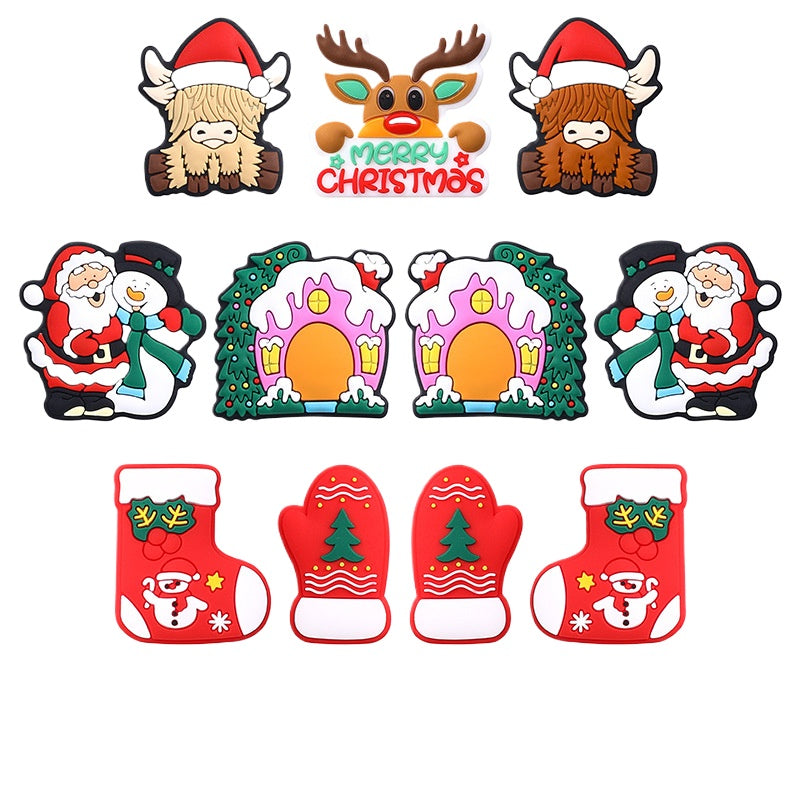 Wholesale 20pcs Christmas Santa Elk Silicone Focal Beads DIY Beaded Pen Accessories ACC-BDS-RongFa020