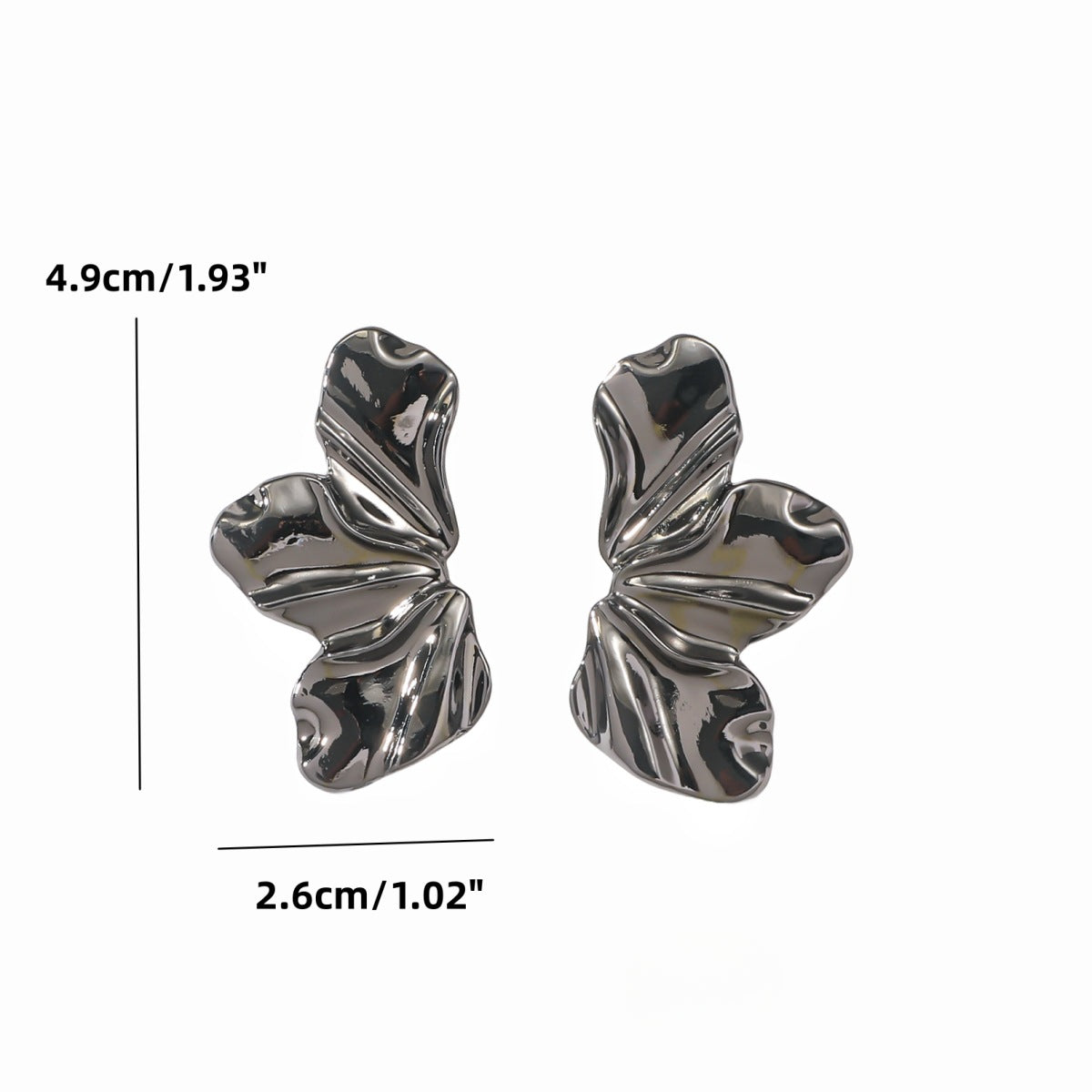 Wholesale Liquid Irregular Leaf Earrings Metal Earrings ACC-ES-CMi017