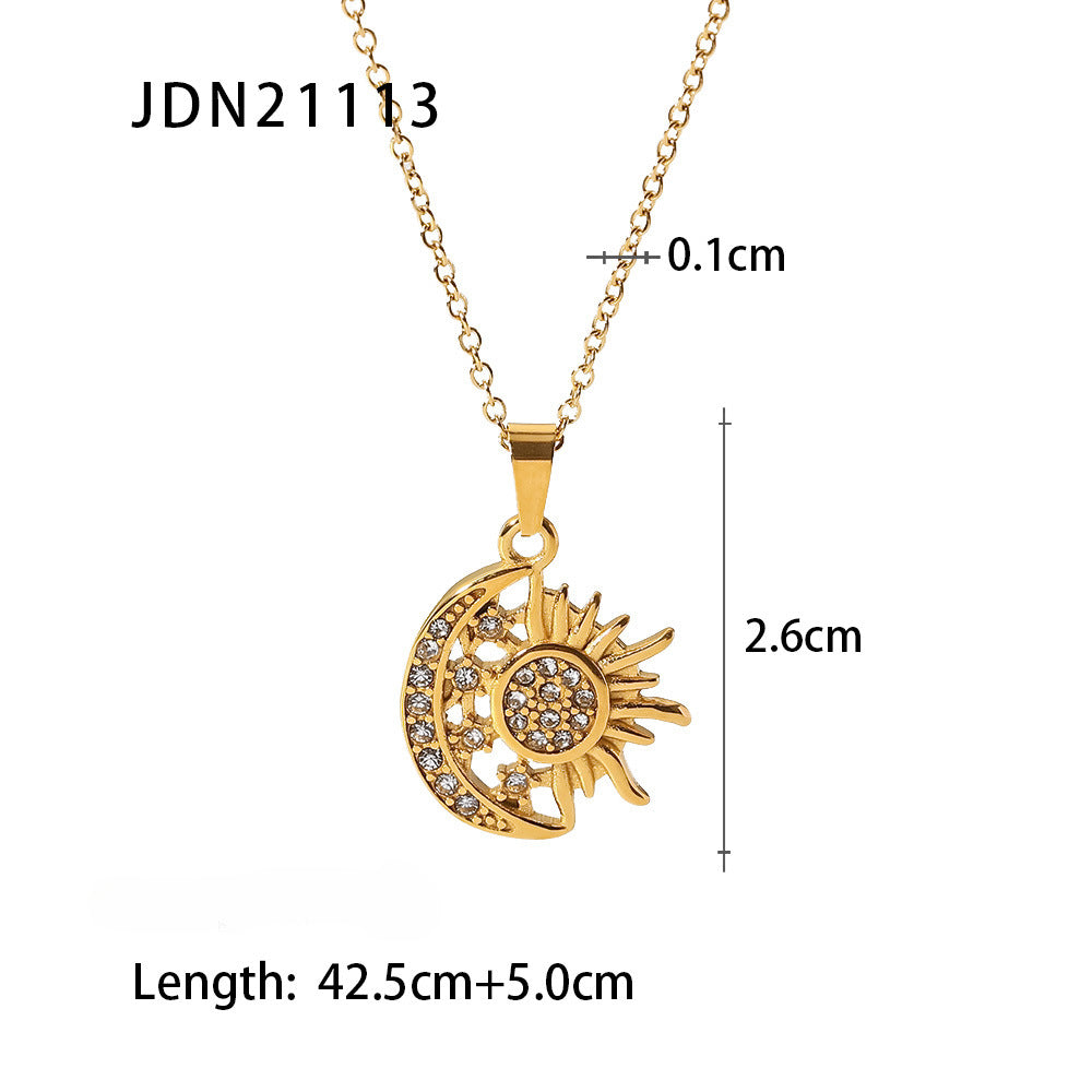 Wholesale Vintage Stainless Steel Mother of Pearl Heart Necklace ACC-NE-WanXing001