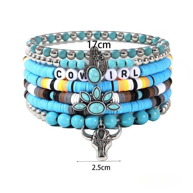Wholesale Western Cowgirl Turquoise Bracelet Set ACC-BT-Chenc001