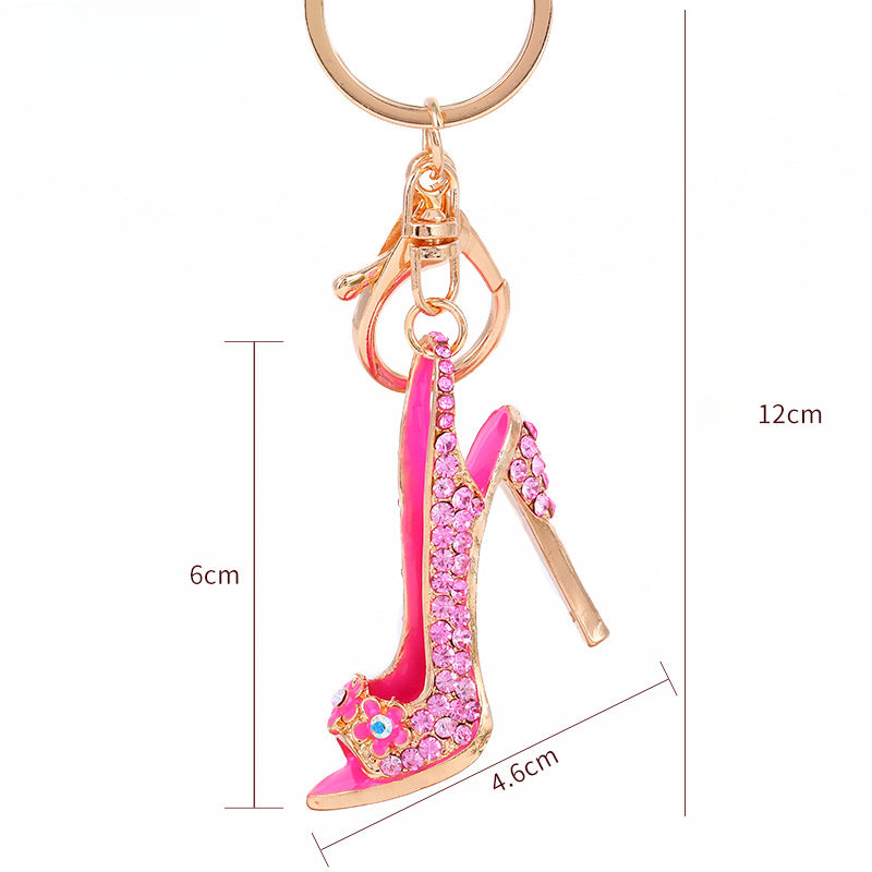 Wholesale High Heels Rhinestone Alloy Keychain ACC-KC-YuanFei006