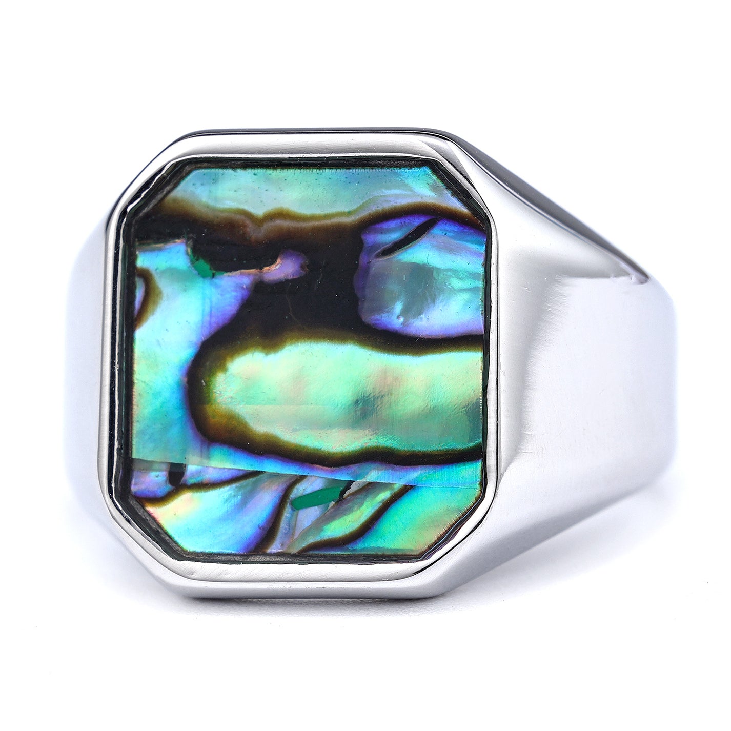 Wholesale Shell Streamer Ring Stainless Steel Shell Ring ACC-RS-Moer008