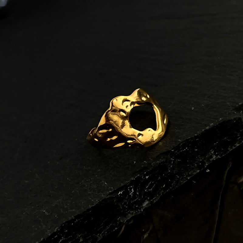 Wholesale Stainless Steel Ring 18K Gold Hollow Opening Adjustable Rings ACC-RS-WanCh004