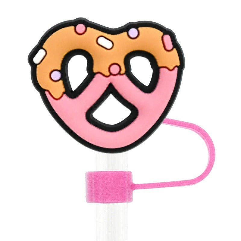 Wholesale Random 100pcs Girly Pink 10mm PVC Soft Straw Tube Cap ACC-SCR-RYY152