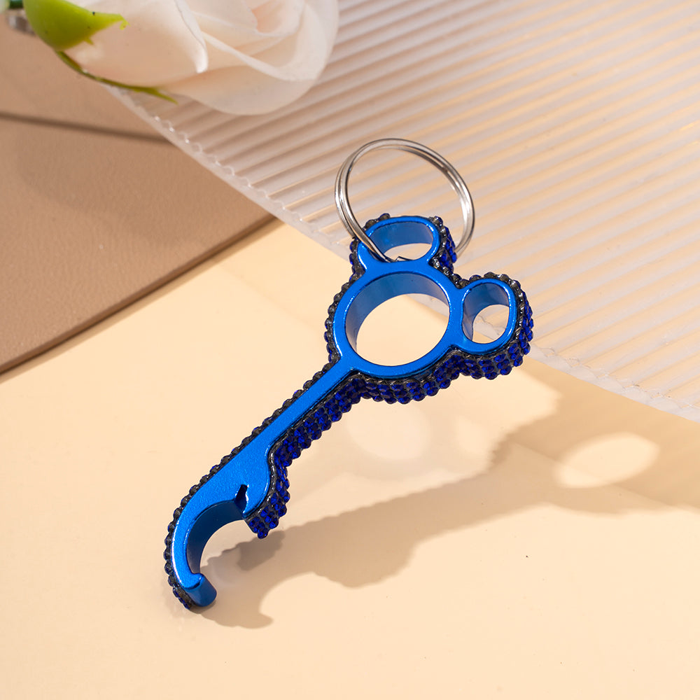 Wholesale Diamond Inlaid Multifunctional Aluminum Alloy Bottle Opener Keychains ACCVIP-KC-ZhiYa019