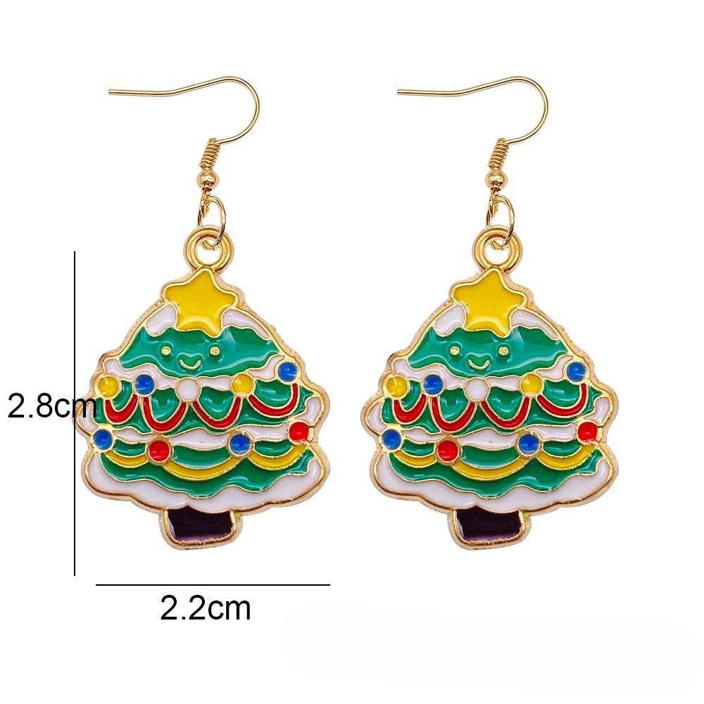 Wholesale Christmas Tree Santa Claus Bell Alloy Oil Drop Earrings ACC-ES-ChenY044