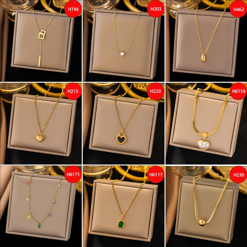 Wholesale Light Luxury Exquisite Titanium Steel Necklace ACC-NE-Qinji007