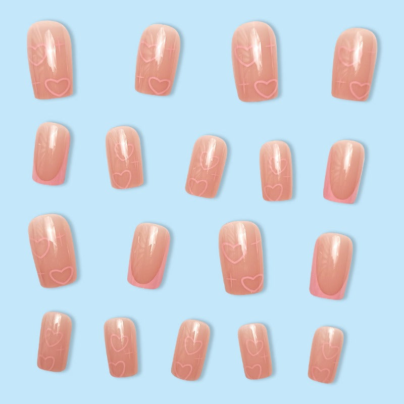 Wholesale 24 Pieces/box Valentine's Day Pink Love Star Nails Kits Nail Stickers ACC-NS-QXJ055