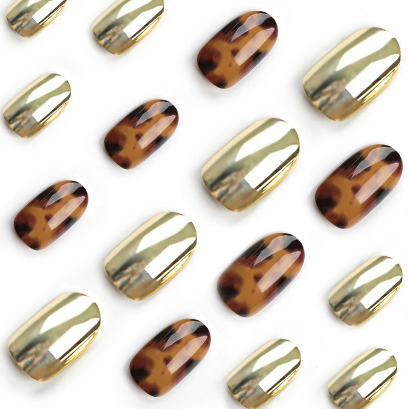 Wholesale 24 Pieces/box Golden Amber Nails Kits Nail Stickers ACC-NS-LeFan247