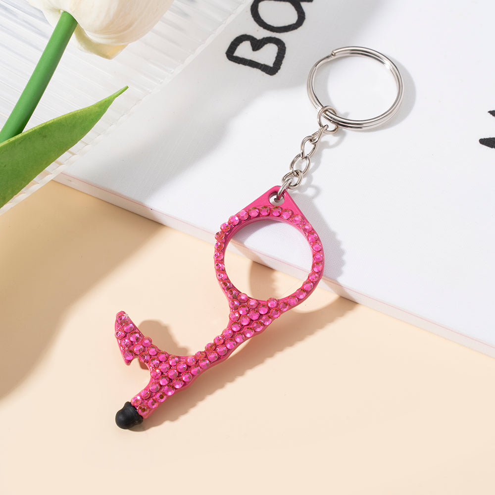 Wholesale Multifunctional Double-Sided Diamond Door Opener Portable Keychain ACCVIP-KC-ZhiYa014