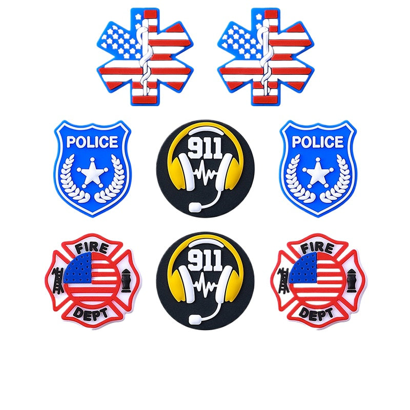 Wholesale 20pcs American Badge Silicone Beads Focal Beads DIY Beaded Pen Accessories ACC-BDS-RongFa016