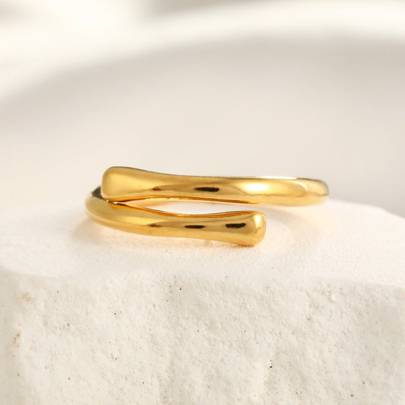 Wholesale Stainless Steel  Irregular Ring Line Ring Hollow Rings  ACC-RS-TaiMei006