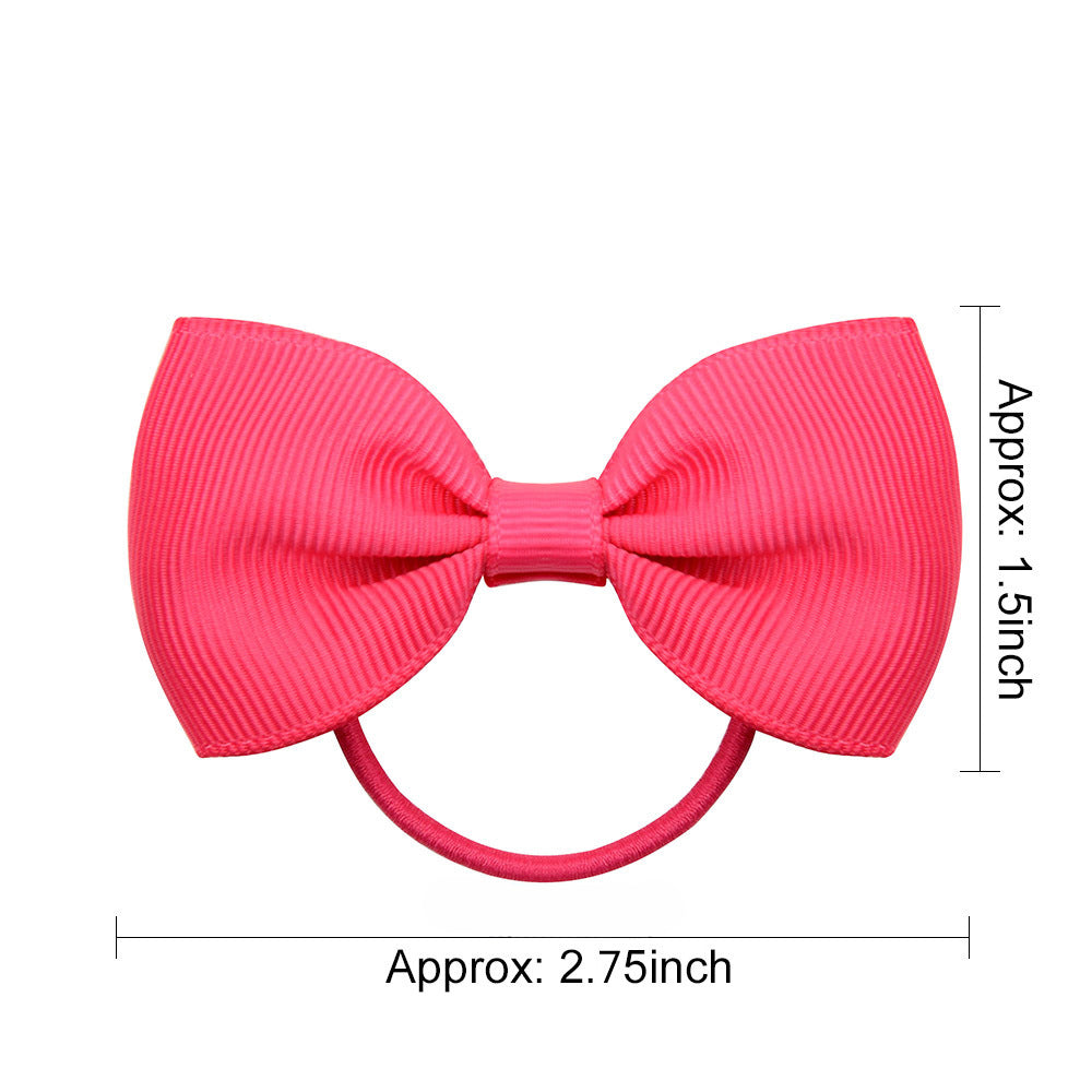 Wholesale Solid Color Rubber Band Bow Cute Kids Hair Scrunchies ACC-HS-YaLun004