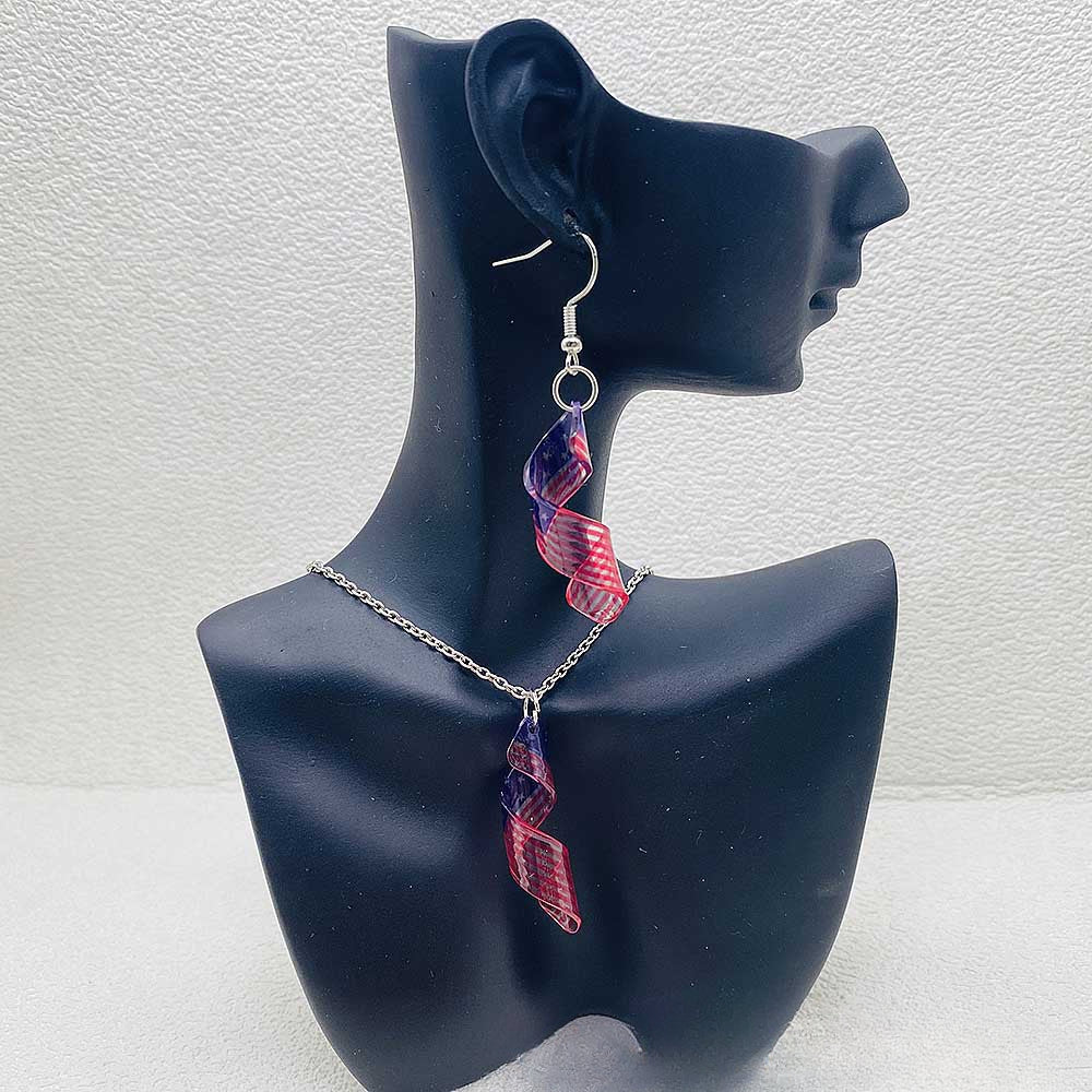 Wholesale Independence Day Earrings Set Pentagram American Flag Acrylic Necklace Earrings ACC-ES-SuSheng001