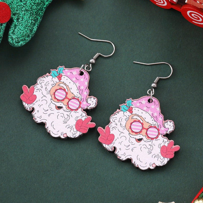 Wholesale Christmas Funny Santa Claus Pendant Earrings ACC-ES-ChuLian116