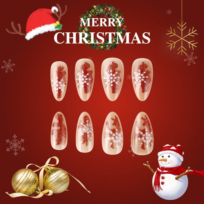 Wholesale 24 Pieces/box Christmas Glossy Nails Kits Nail Stickers ACC-NS-MiKe005