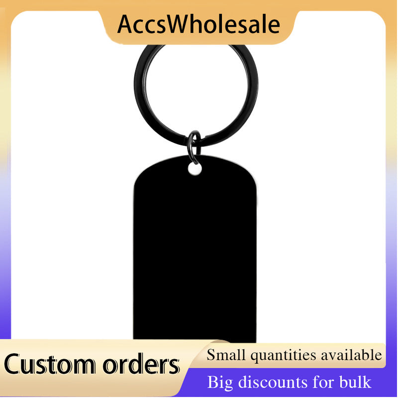 Custom Keychains with Laser Engraved Text or Logo - Long Metal Keychains