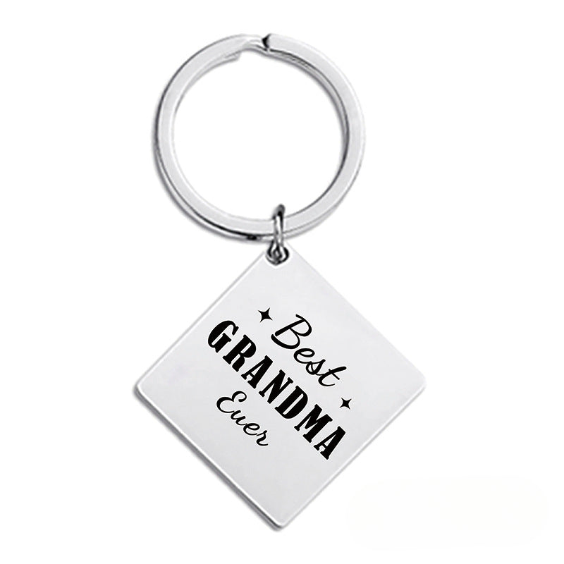 Wholesale Mother's Day Gift Metal Square Keychain ACC-KC-Ganggu008