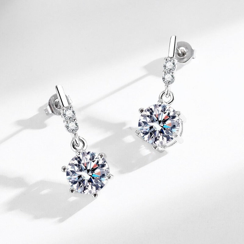 Wholesale Moissanite Tassel Six-Prong Two-Carat Earrings ACC-ES-MeiLi002