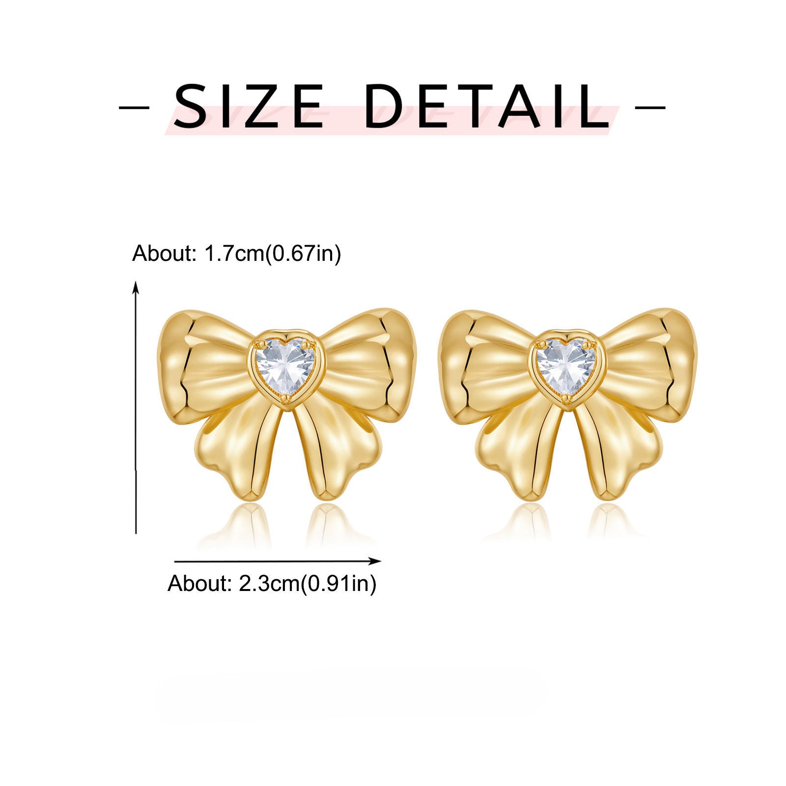 Wholesale Copper Plated 18K Gold Bow Earrings ACC-ES-HuaChuang011