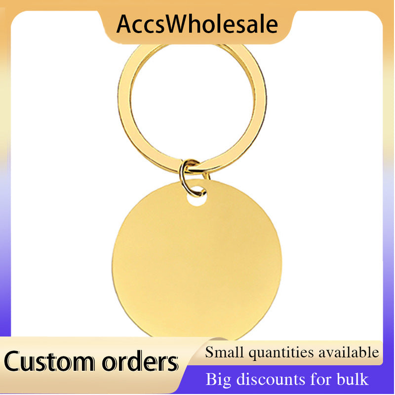 Custom Keychains with Laser Engraved Text or Logo - Multicolor Medal Metal Keychains