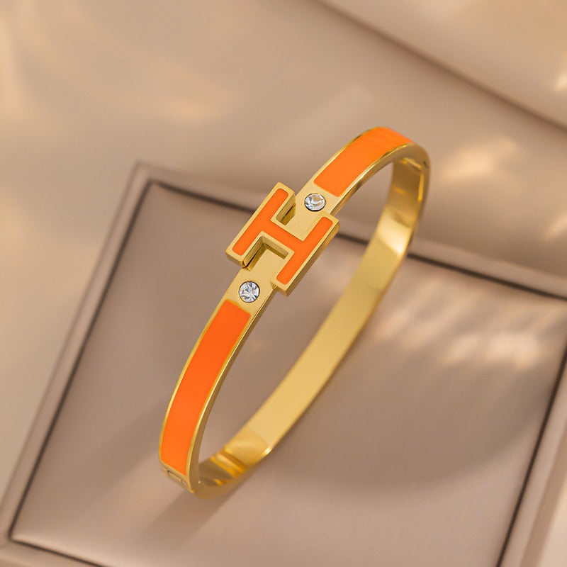 Wholesale Stainless Steel Enamel Letter Bracelet ACCVIP-BT-KuCai008