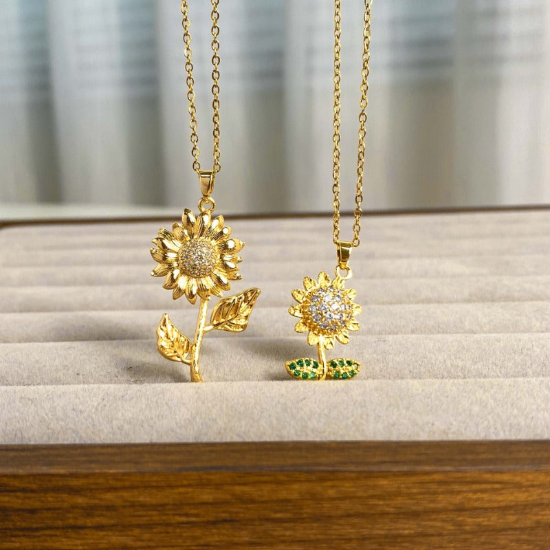 Wholesale Titanium Steel Van Gogh Sunflower Necklace ACC-NE-YuXun004