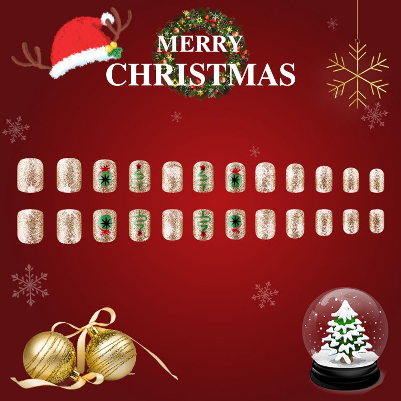 Wholesale 24 Pieces/box Christmas Snowflake Glossy Nails Kits Nail Stickers ACC-NS-MiKe020