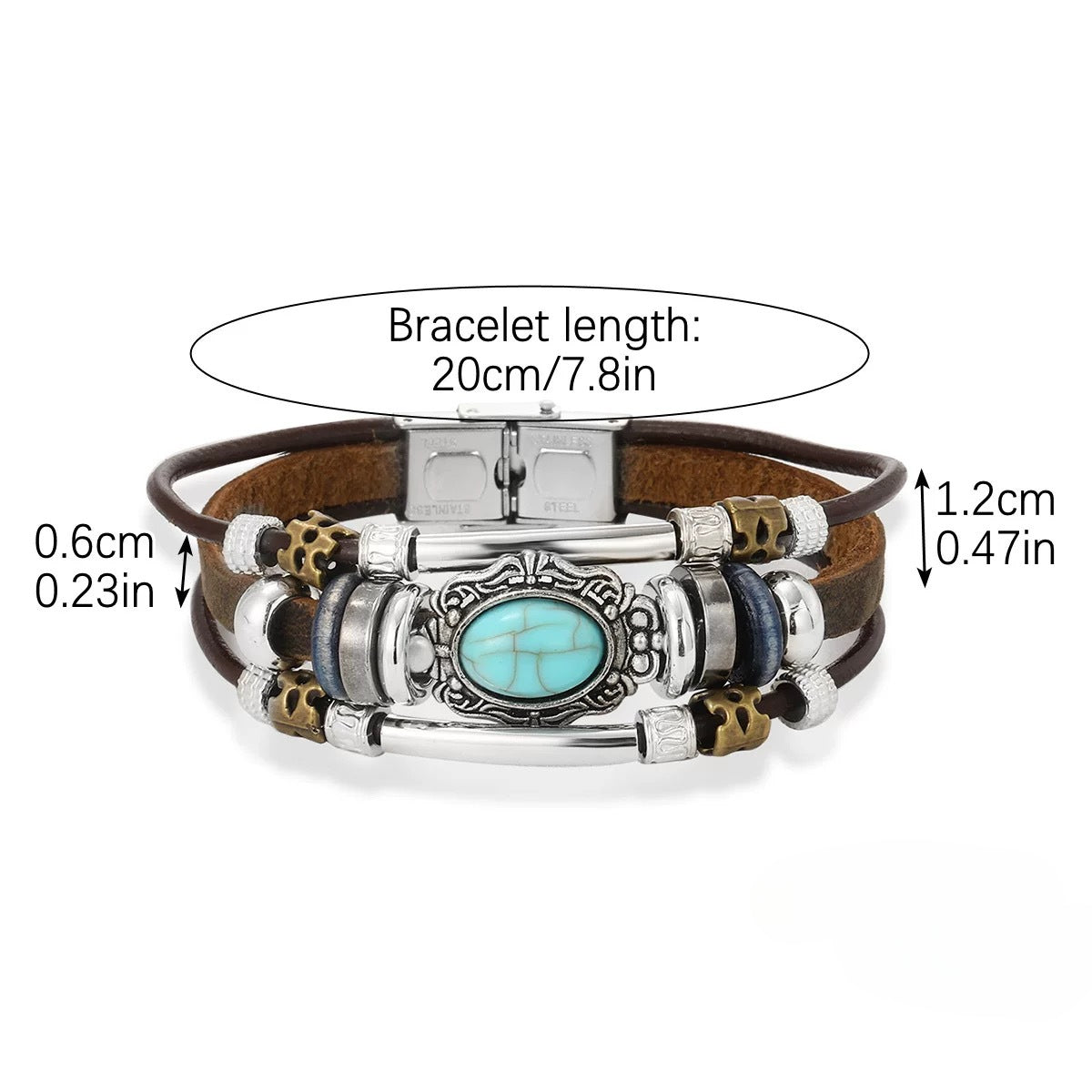 Wholesale Vintage Turquoise Leather Bracelet  ACC-BT-Nanh001