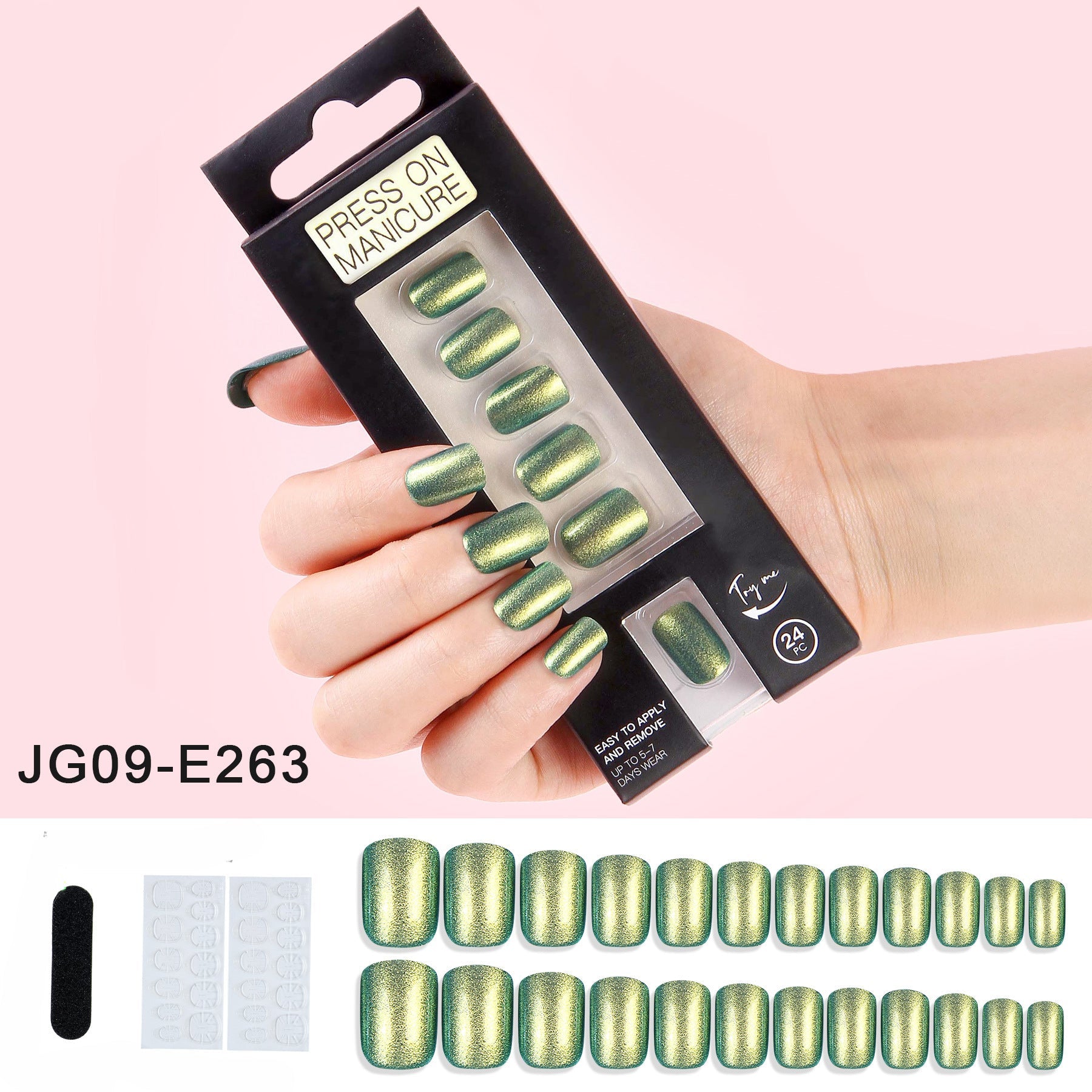 Wholesale Press on Nails Kits 24 Aurora Back Gel Nail Enhancement Tablets ACC-NS-XKQ009