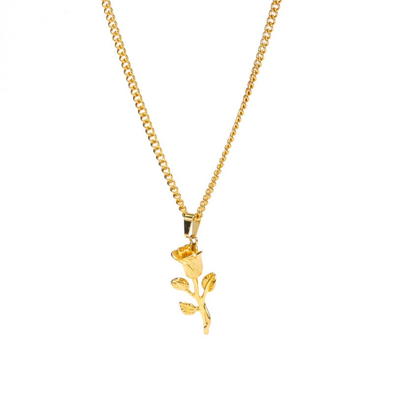 Wholesale 18K Gold Titanium Steel Rose Necklace ACC-NE-FeiLing010