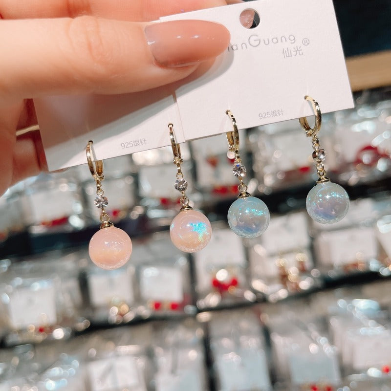 Wholesale Long Gold-plated Colorful Mermaid Pearl Earrings ACC-ES-KaiKang001