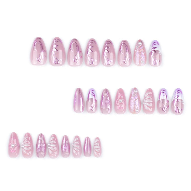 Wholesale 24 Pieces/box 3D Flower Press-on Nails Kits Nail Stickers  ACC-NS-LeFan113