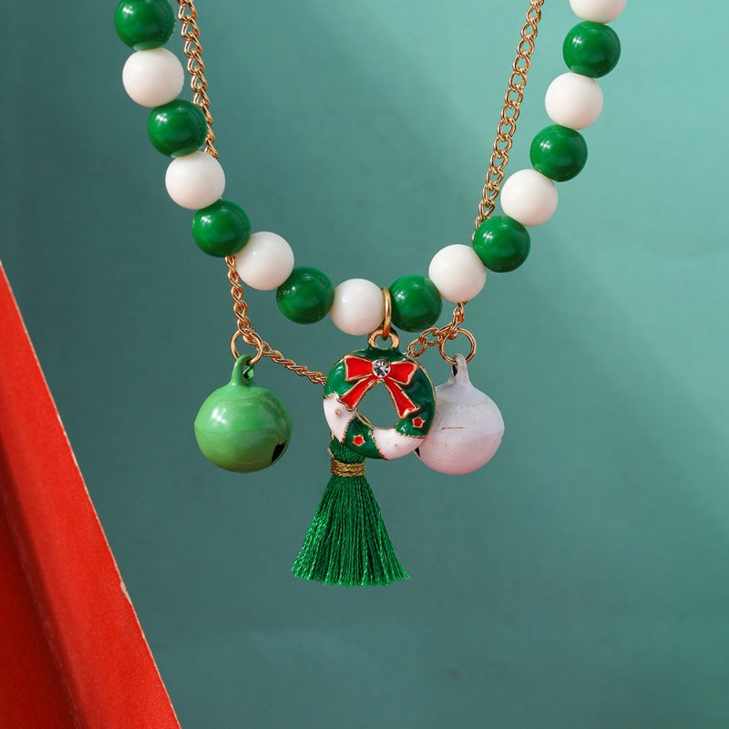 Wholesale Christmas Tassel Bell Garland Necklace Set ACC-NE-YueSen010