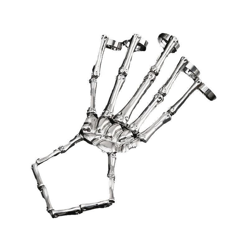 Wholesale Halloween Punk Style Five Finger Rings Exaggerated Skull Bracelets ACC-BT-GaoTu001
