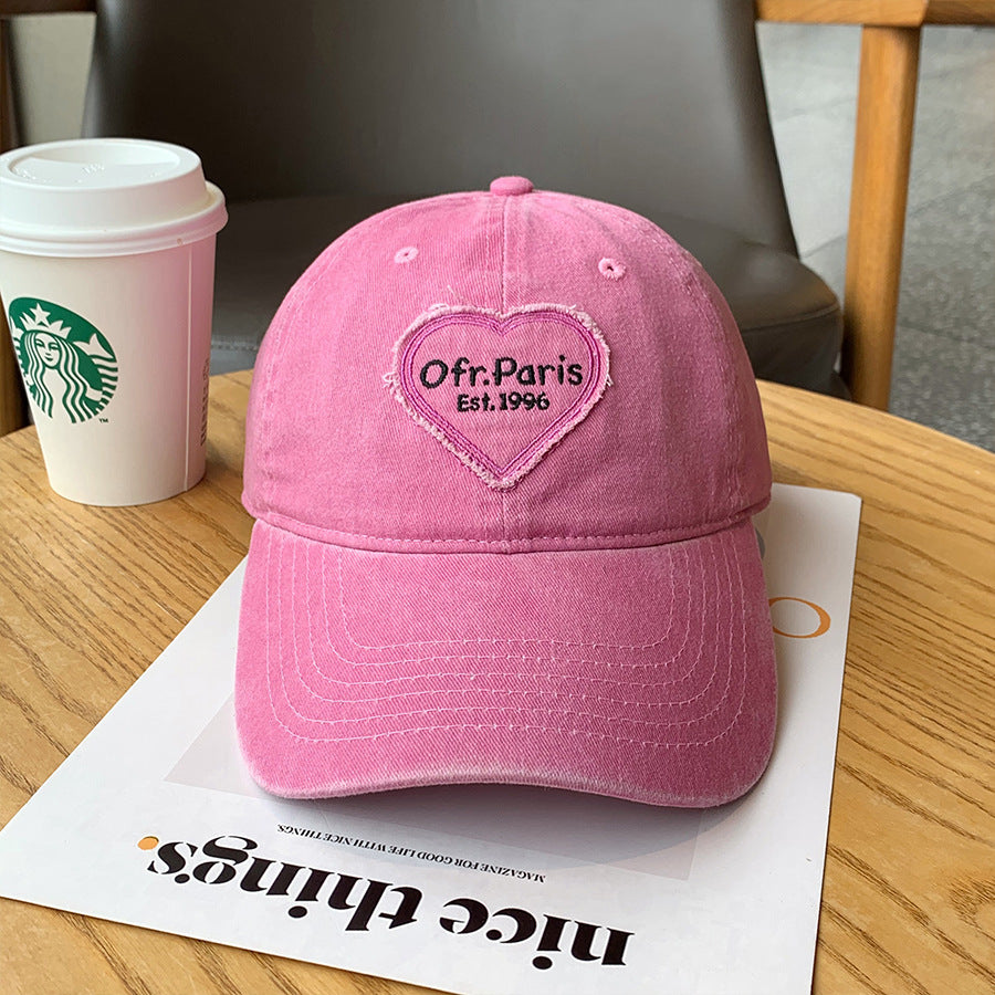 Wholesale Retro Cotton Love Heart Hat Soft Top Baseball Cap ACC-HT-KME007