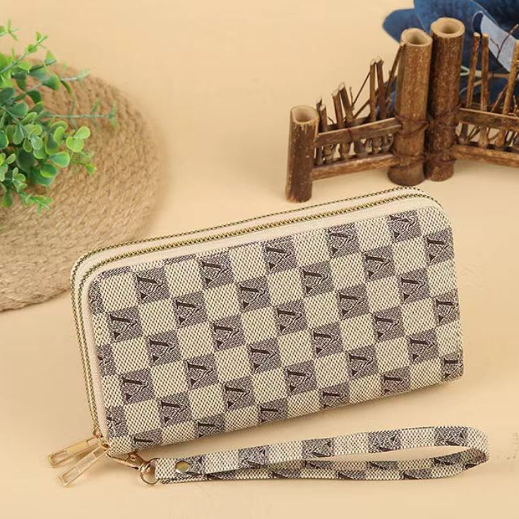 Wholesale Double Zipper Printed Large Capacity Wallet ACC-WT-HuaNG002