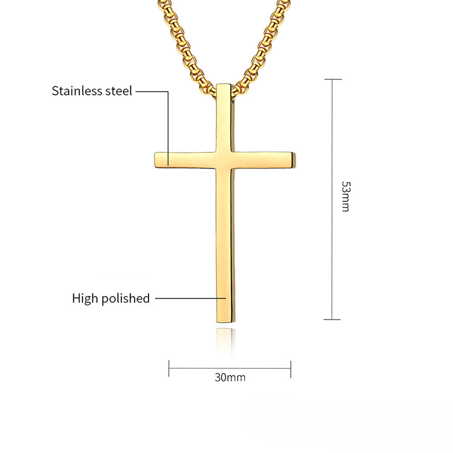 Wholesale Stainless Steel Necklace Polished Cross Necklaces ACC-NE-ZhuJi002
