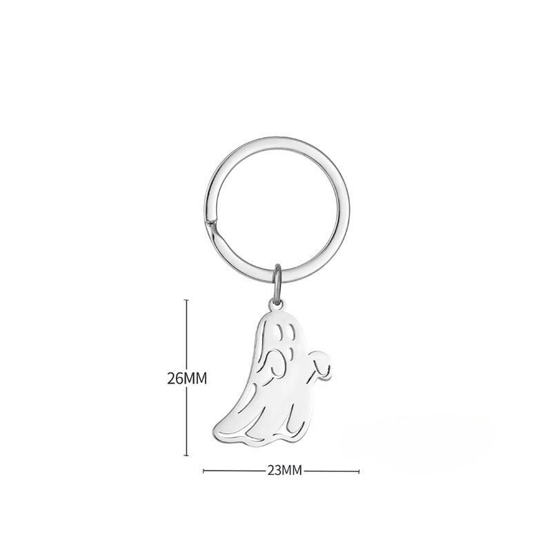 Wholesale Halloween Cute Cartoon Ghost Stainless Steel Keychains ACC-KC-JinZhu015