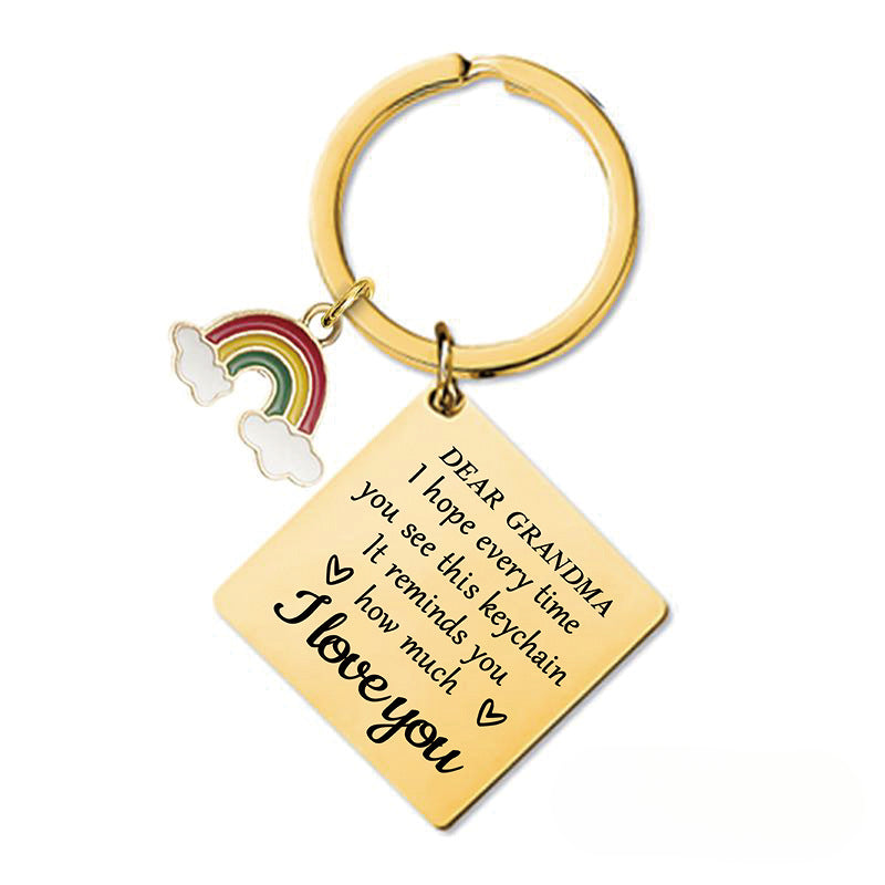 Wholesale Mother's Day Gift Metal Square Keychain ACC-KC-Ganggu007
