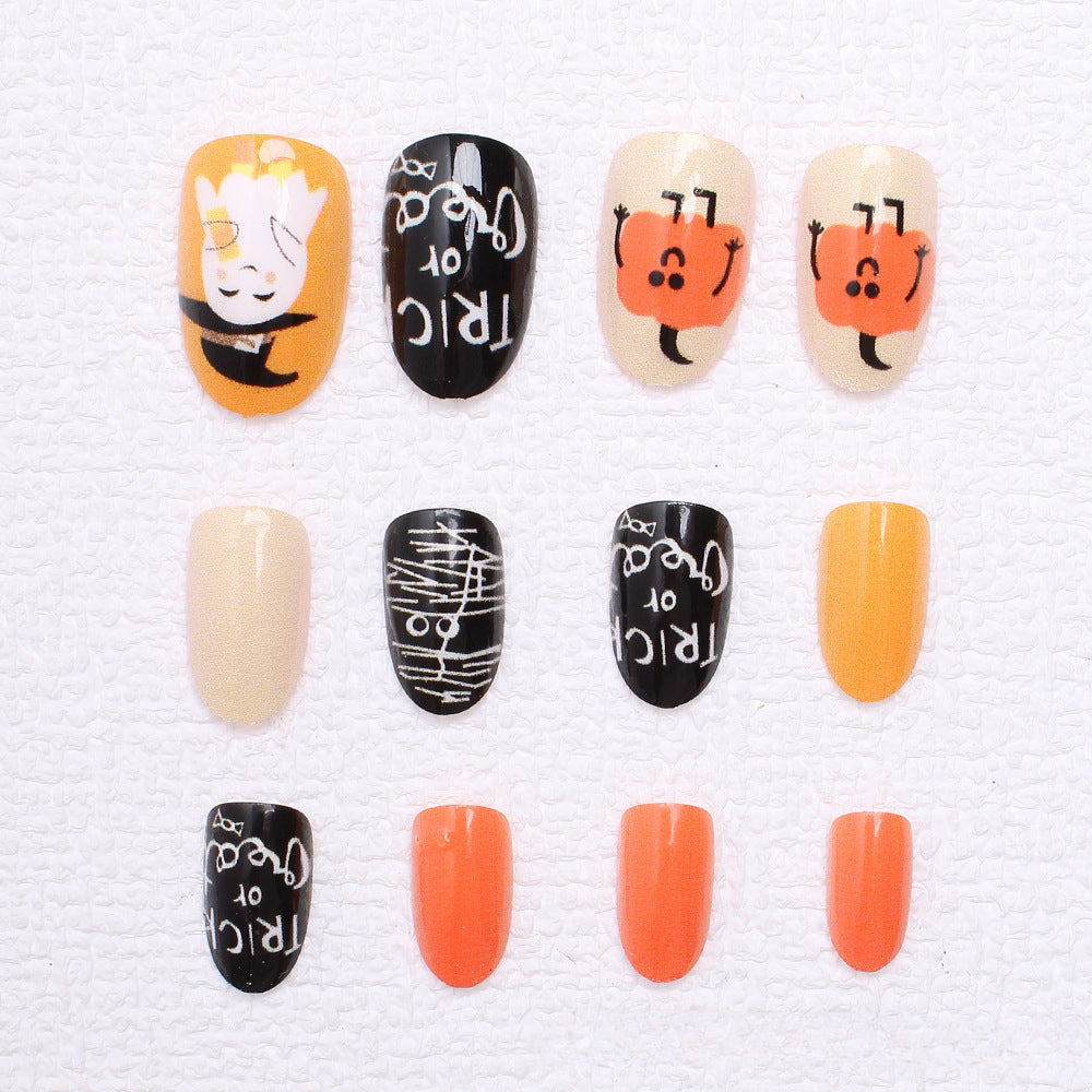 Wholesale 24 Pieces/box Halloween Press-on Nails Kits Nail Stickers ACC-NS-XingNai034
