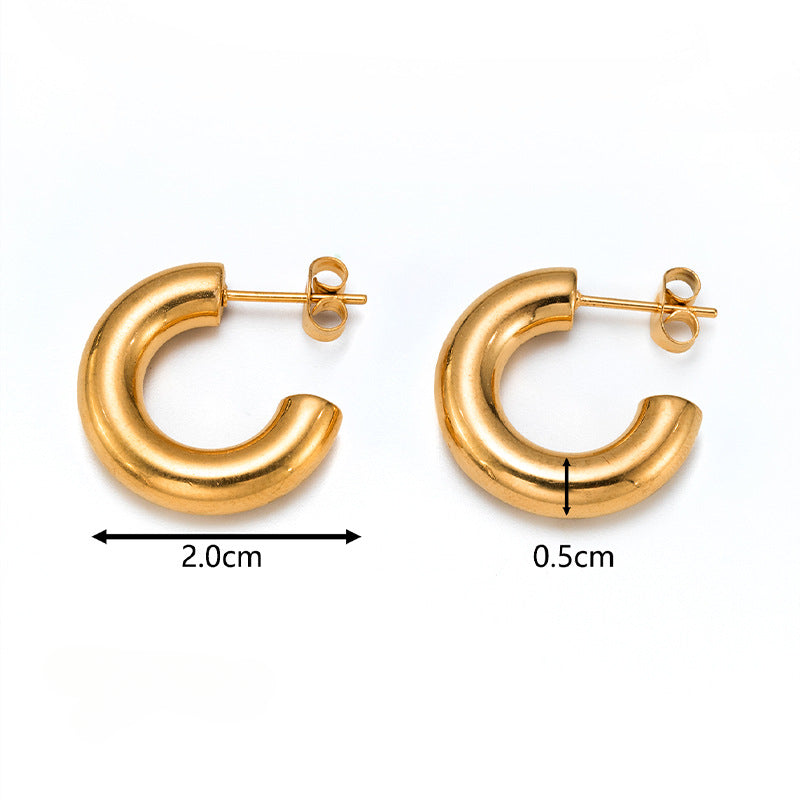 Wholesale Gold Combination Set Stainless Steel 18K Gold Plated Geometric Vintage Earrings ACC-ES-MuShan020