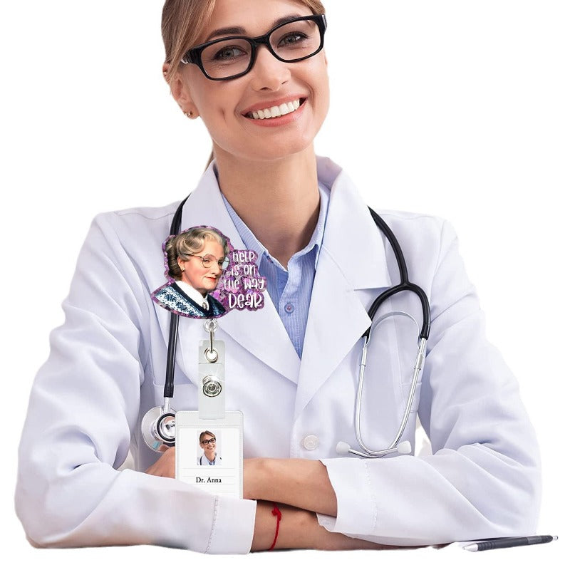 Wholesale Acrylic Letter Medical Retractable Badge Scroll Keychain ACC-KC-QiDing006