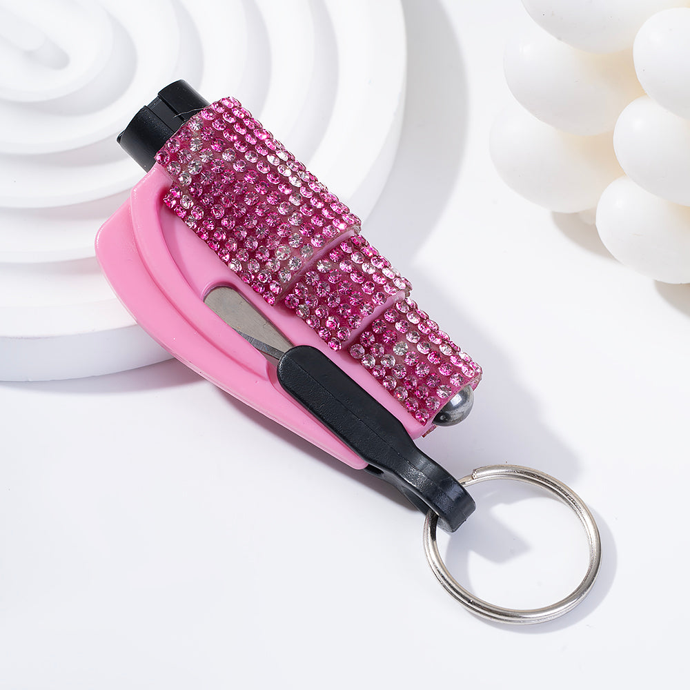 Wholesale Mini Car Hammer Seat Belt Release Keychain with Drill ACCVIP-KC-ZhiYa013