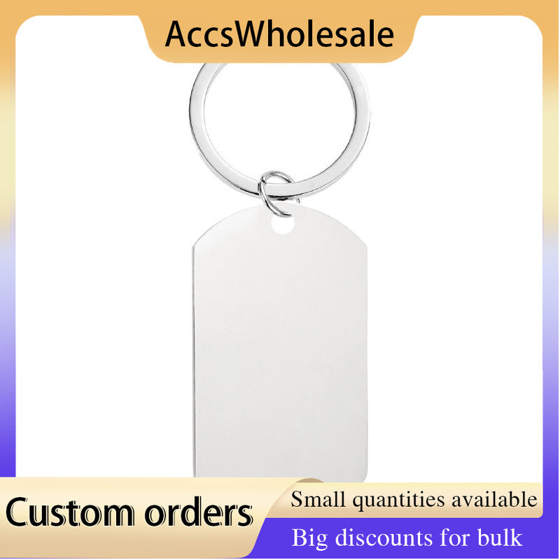 Custom Keychains with Laser Engraved Text or Logo - Long Metal Keychains