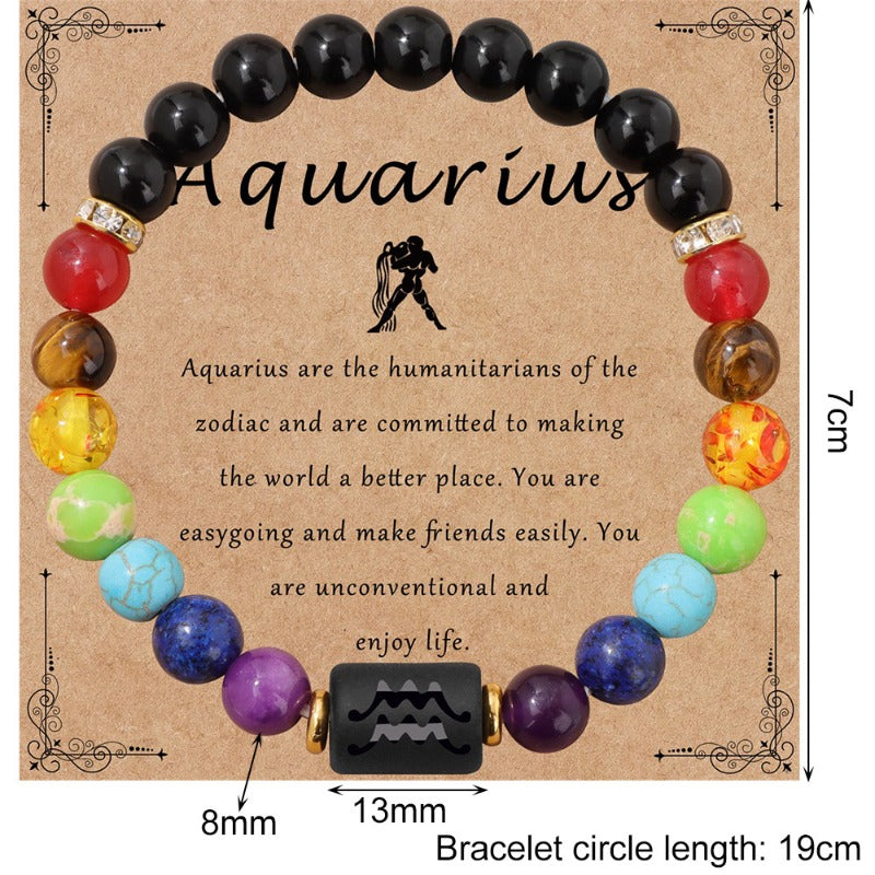 Wholesale 12 Zodiac Smooth Agate Stone Bracelet ACC-BT-YinYi003