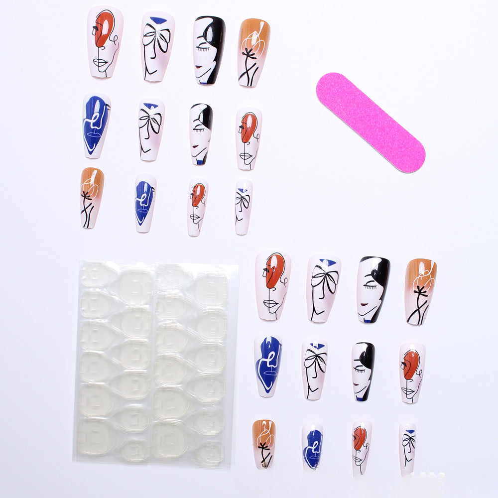 Wholesale 24 Pieces/box Press-on Nails Kits Nail Stickers ACC-NS-XingNai003