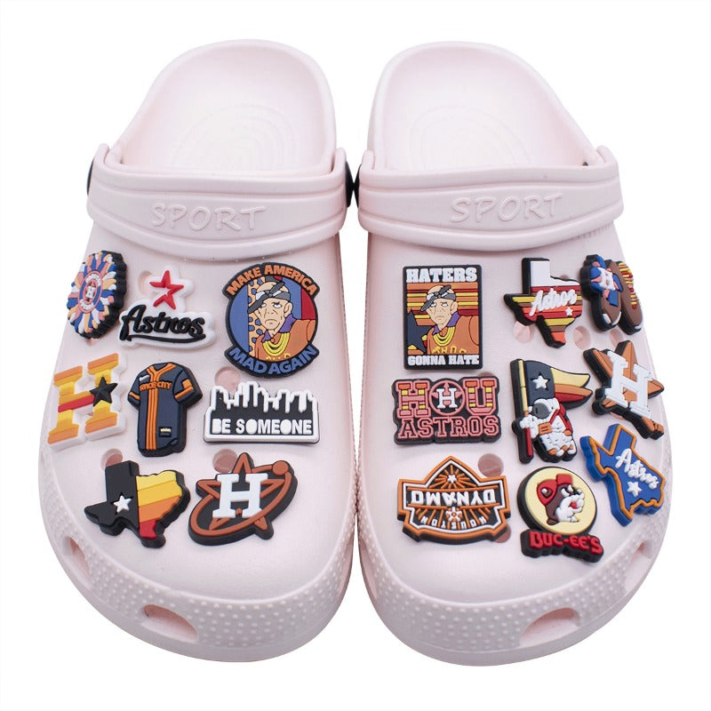 Wholesale Random 100pcs Baseball Team PVC Soft Rubber Shoe Buckle Decoration  ACC-SC-RYY087