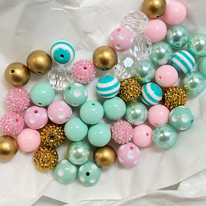 Wholesale 50pcs/pack Mint Green 20MM Acrylic Large Beads Bubblegum Beads