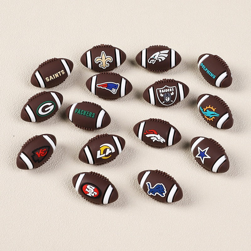Wholesale 20pcs Rugby Team 3D Focal Beads DIY Bead Accessories ACC-BDS-RongFa042